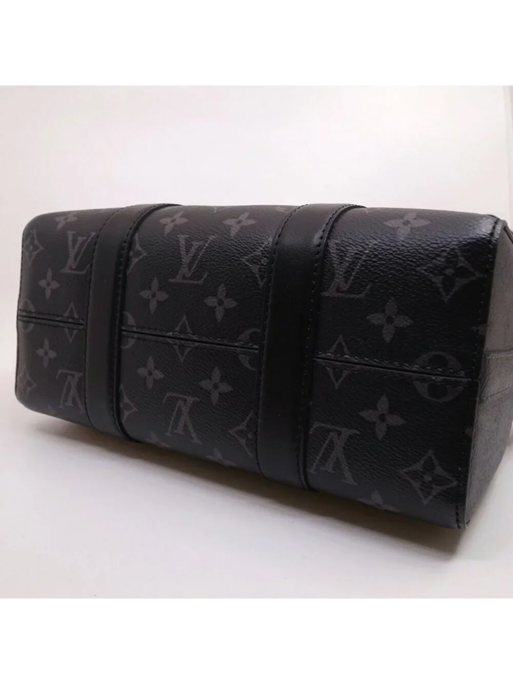 Louis Vuitton City Keepall Shoulder Bag Monogram Eclipse Reverse Black Silver